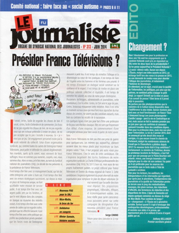 la une du journaliste